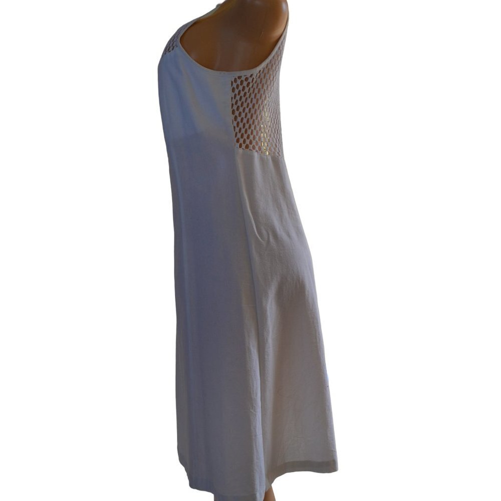 Cuco Mexico Class White Ivory Mesh Dress Spaghetti Straps Cotton Size M - L NWOT - Picture 4 of 13